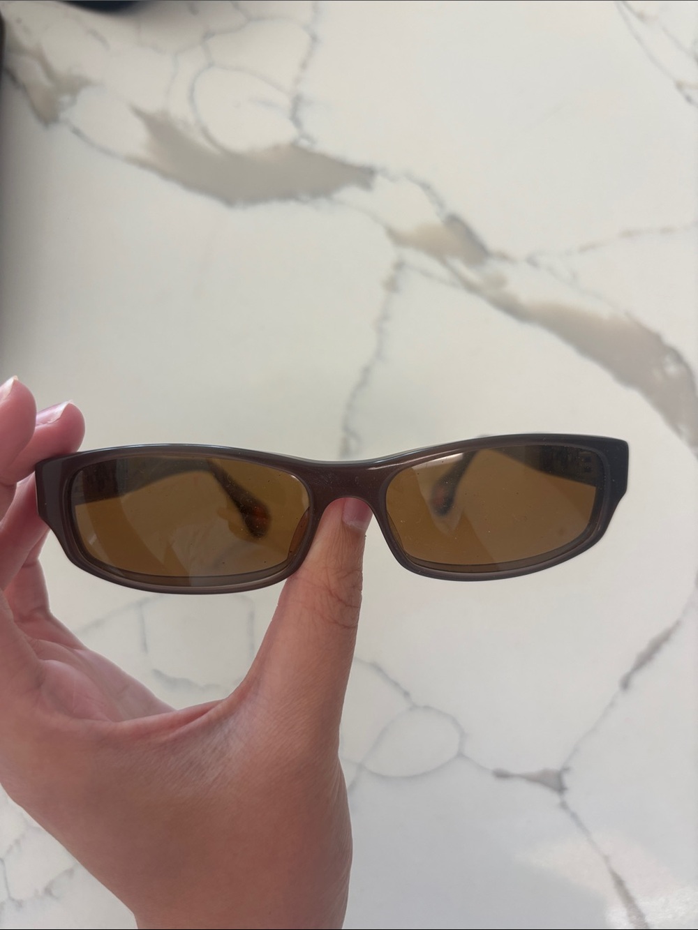 Chrome Hearts Brown Rectangular Sunglasses